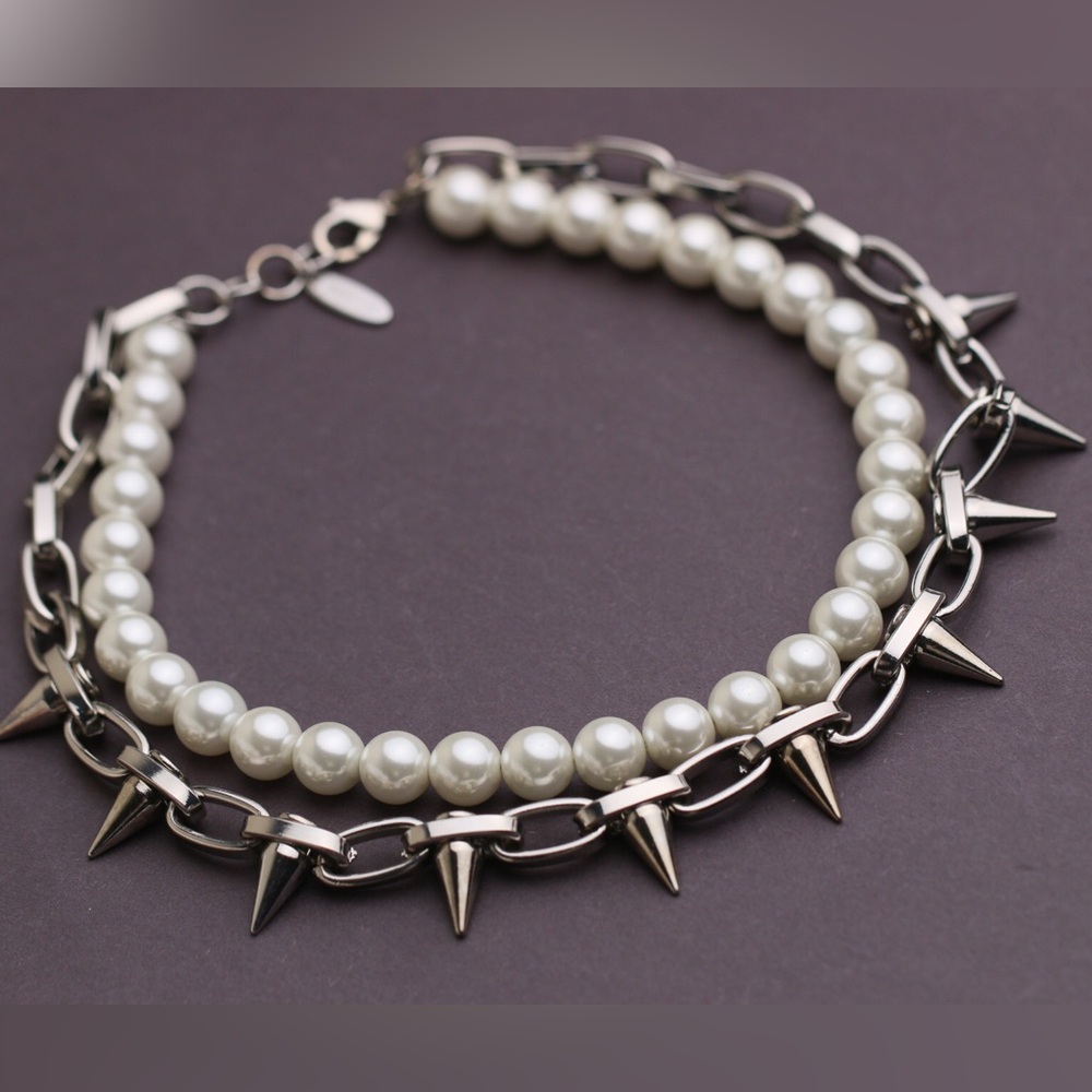 Joomi Lim Pearls and Spikes Necklace